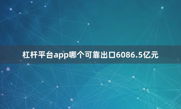 杠杆平台app哪个可靠出口6086.5亿元