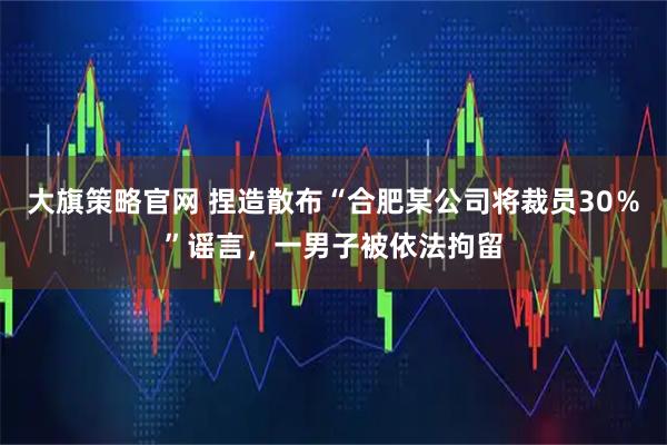 大旗策略官网 捏造散布“合肥某公司将裁员30％”谣言，一男子被依法拘留
